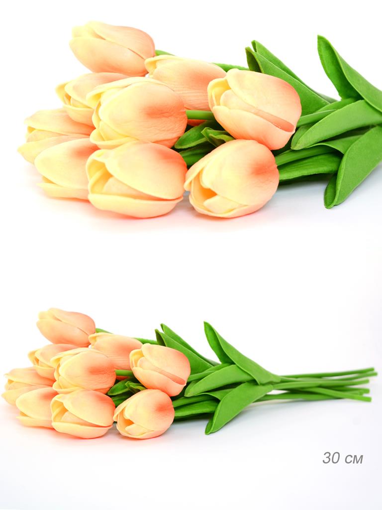 Цветок искусственный Тюльпан светло-оранж *180 677001