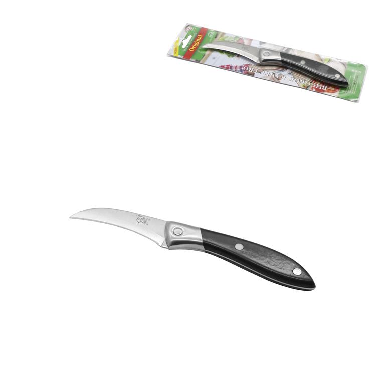 Нож 666 для овощей и фруктов С4 7/18см серп, черн ручка С4