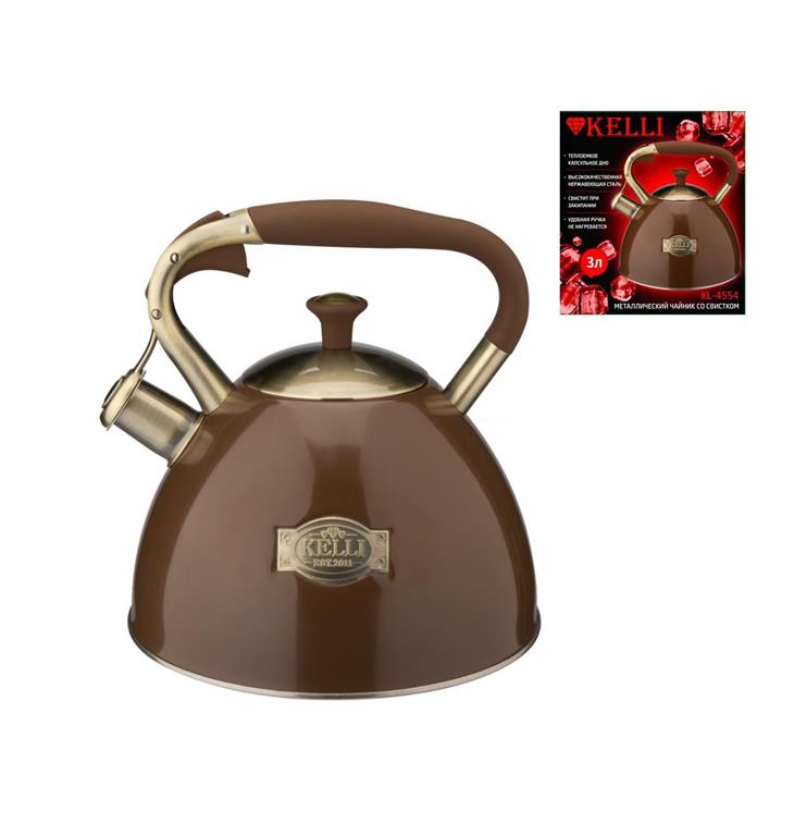 Чайник KL-4554 3,0л шоколадный с декор/элементом *12 4554 KL