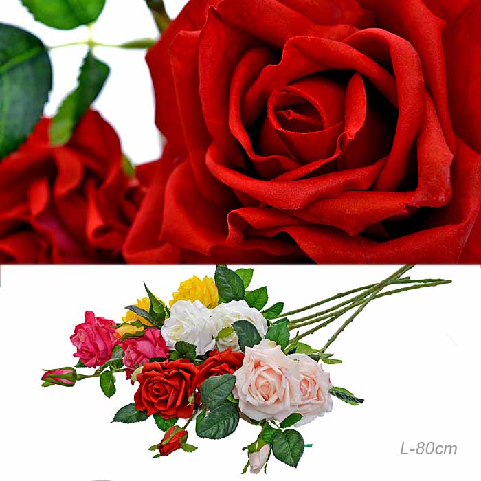 Цветок искусственный Роза 961-NA *24 силикон 650345