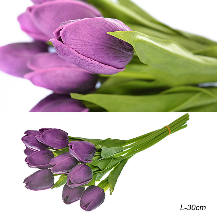 Цветок искусственный Тюльпан фиолет30см латэкс1205 650744
