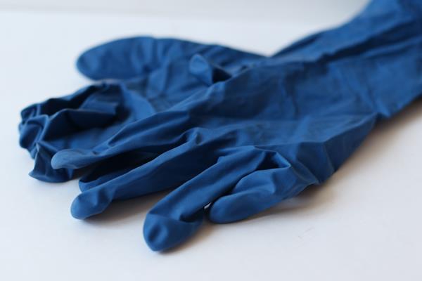 Перчатки резиновые L латекс особопрочн синие *25 45000066